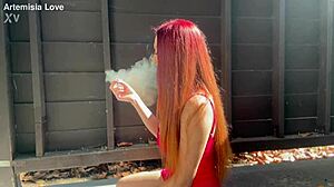 Big Tits MILF Smoking