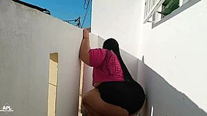 Balcony Ass Creampie