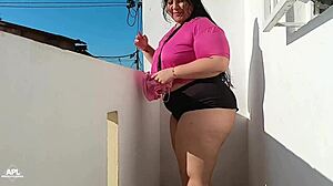 Balcony Ass Creampie