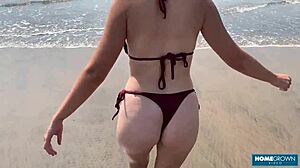 blonde beach pounding