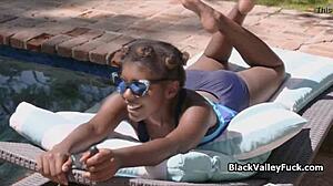 Ebony Pool Blowjob