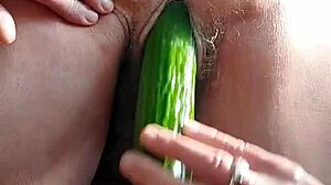 Granny Cucumber Fuck