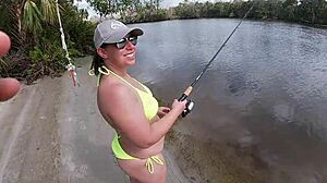 Busty Public Fishing