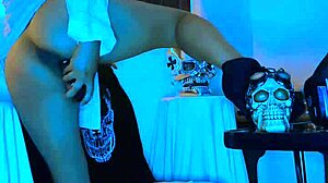 blue dildo masturbation