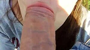 outdoor blowjob creampie