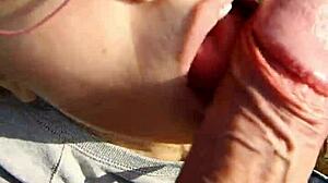outdoor blowjob creampie