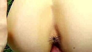 outdoor blowjob creampie