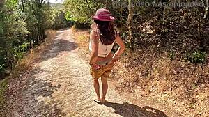 outdoor cameltoe tease