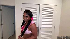 Ebony Vibrator Pounding