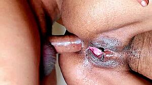 brunette creampie threesome