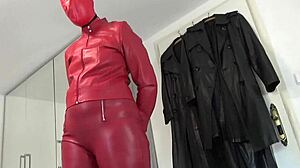 Leather hooded bondage