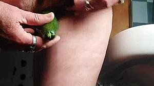 Granny Cucumber Fuck