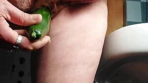 Granny Cucumber Fuck