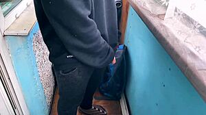 balcony public blowjob