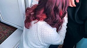 balcony public blowjob