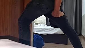 huge cock jeans rip