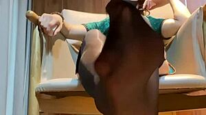 Silk Footjob Tease