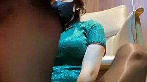 Silk Footjob Tease