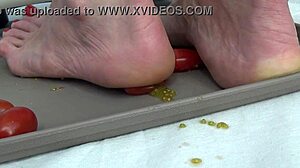 feet tomato trample