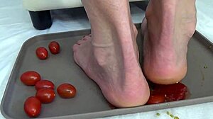 feet tomato trample