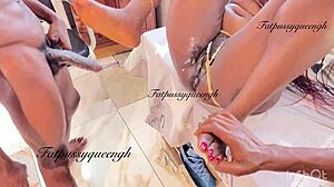 Ebony Double Creampie