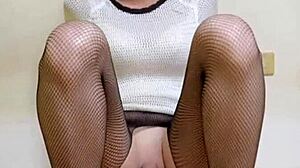 Fishnet Dildo Ride