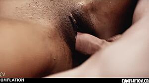 cumfilled ebony belly
