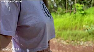 Braless Public Flash