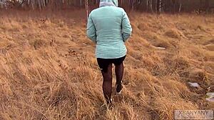 Outdoor Pantyhose Cum