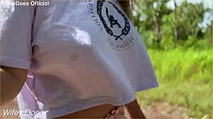 Braless Public Flash