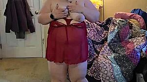 bbw lingerie strip