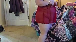 bbw lingerie strip