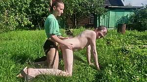 strapon anal outdoor