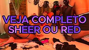 lesbian halloween orgy