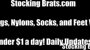 stocking toe suck