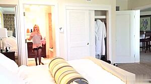 Blonde Stretches Dick