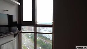 balcony creampie sex