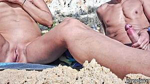Beach Mutual Handjob
