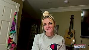 Blonde Rubs Cock