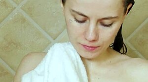 brunette model shower