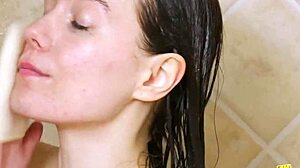 brunette model shower