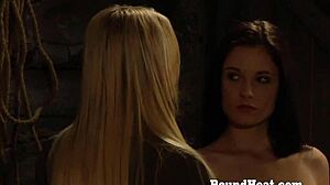 mistress gropes slave