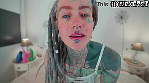 tattooed dildo solo