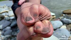 tan nylon toes