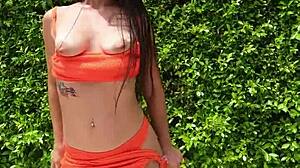  bikini public flash