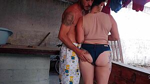 jean shorts tease