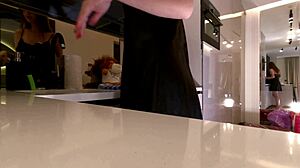 wife kitchen tease