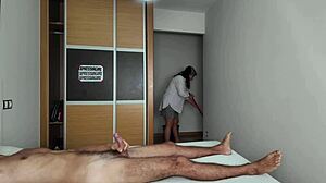 Jerking Cleaning Lady