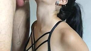 deepthroat tits cum