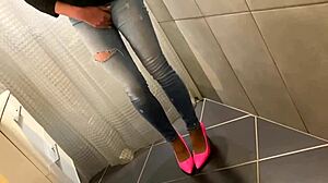 jeans pee blowjob